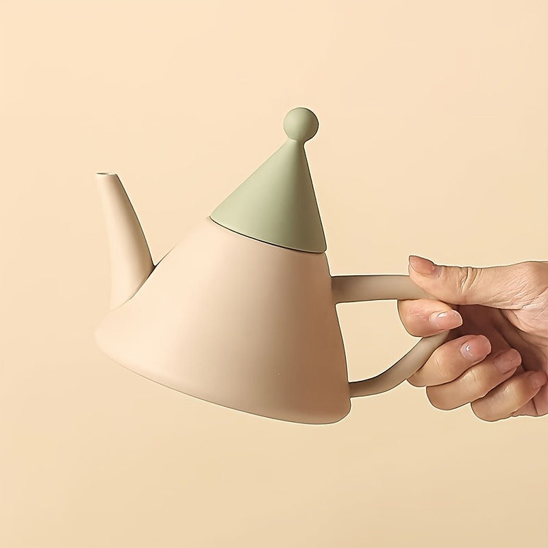 1 Set Of 3 Pcs Ceramic Tea Set, Include One Pot And Two Cups, Creative Cute Irregular Tea Set, Coffee Pot Set For Home Restaurant Hotel Office, Tea Accessories, Business Gifts, Gifts For Tea Lovers