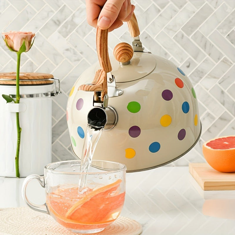 Elegant Stainless Steel Whistling Teapot - Perfect for Home & Restaurant, Gas Stove Compatible, No Electricity Needed