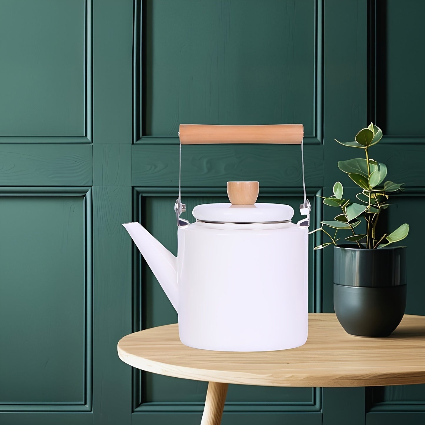 84.54oz Outdoor Enamel Kettle: High-Quality, Thick Porcelain, Handcrafted, Multi-Functional Kitchenware