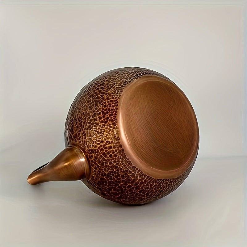 Pure Copper Handmade Tea Kettle - 40.58oz Capacity - Elegant Retro - Perfect Choice for Home Use - Reusable - Shatterproof - Hand Wash Only - Perfect Gift for Tea Ceremony Enthusiasts
