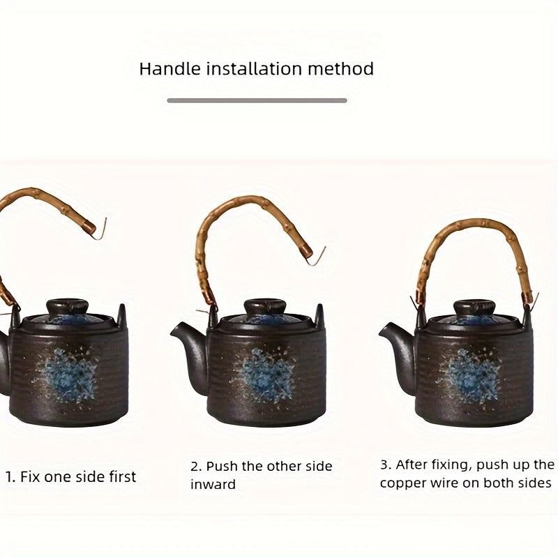 Vintage Japanese Ceramic Tea Set - Hand-Painted, Semi-Handmade with Rose & Matcha Designs for Home and Restaurant Use