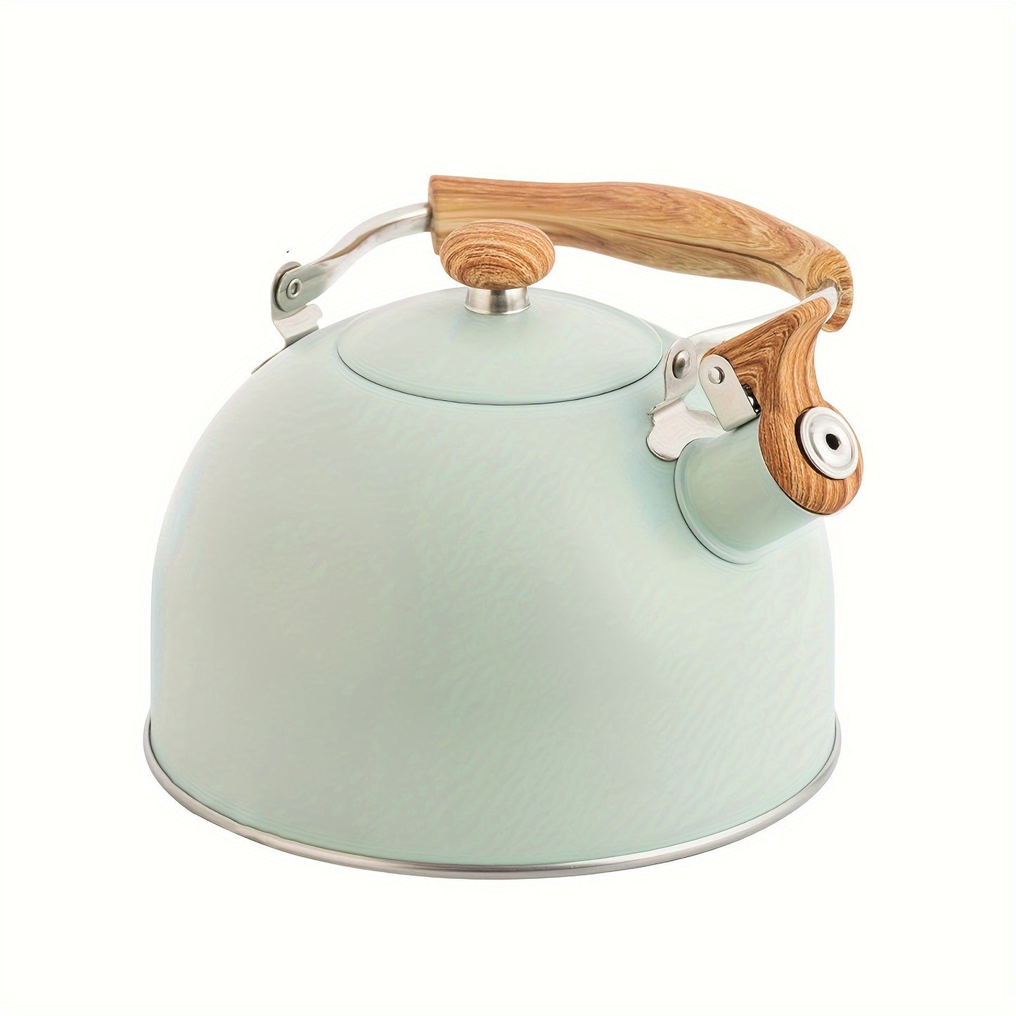 1pc, 2.5L Large Capacity Trumpet Shaped Whistling Stovetop Tea Kettle - Stainless Steel Flat Bottom Sounding Kettle with Loud Whistle and Rapid Boiling Function - Easy to Clean and Durable
