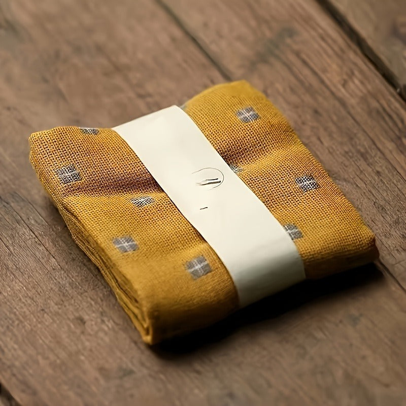 1pc Handcrafted Linen Tea Towel - Absorbent, Non-Shedding Tea Table Cloth & Mat for Tea Ceremony Accessories