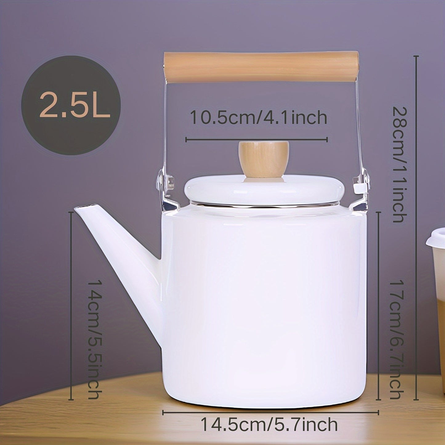 84.54oz Outdoor Enamel Kettle: High-Quality, Thick Porcelain, Handcrafted, Multi-Functional Kitchenware