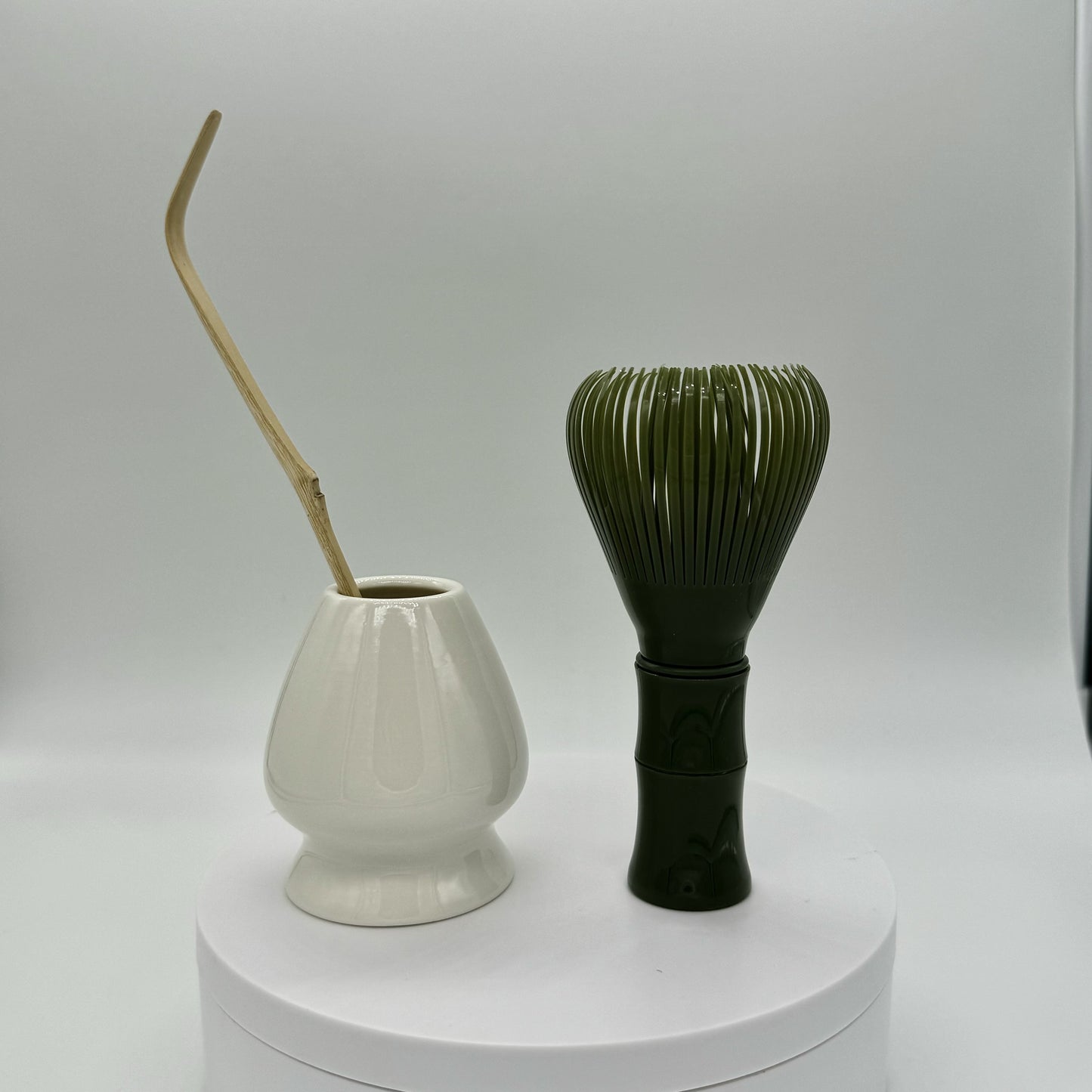 Japanese Style Vintage Ceramic Matcha Tea Set - Song Dynasty Inspired Tea Ceremony Kit with Whisk (Chasen), Whisk Holder (Kusenaoshi), and Tea Spoon - Traditional Matcha Preparation Tools, 3-Piece Set