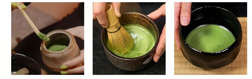 2 PCSMatcha Tea Set, Matcha Whisk, Traditional Scoop, Scoop Holder. Handmade Matcha Ceremony Kit for Traditional Japanese Tea Ceremony