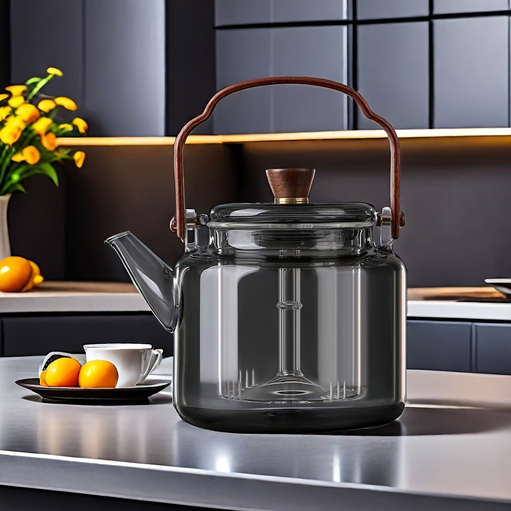 Premium High Borosilicate Glass Teapot - Large Capacity, Thick & Heat-Resistant for Electric or Ceramic Stoves, Perfect for Brewing Delicious Tea