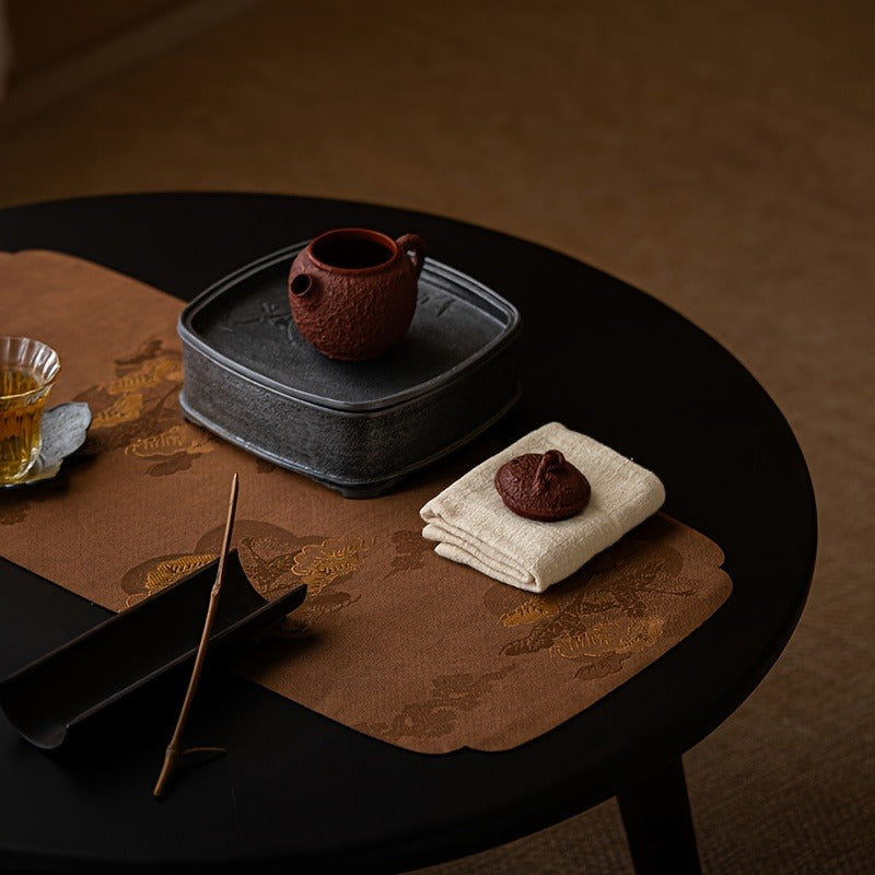 Premium Japanese Tea Ceremony Towel - Absorbent, Soft Linen Cloth for Teapot & Tableware Cleaning, Rectangular Kitchen Accessory
