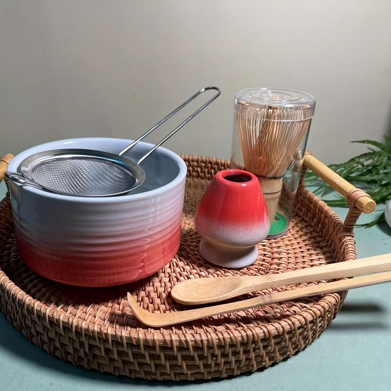 Traditional Japanese Matcha Set: Includes Bamboo Chasen, Chawan, Chashaku, And Tea Strainer - Perfect for Traveling Tea Ceremony Enthusiasts