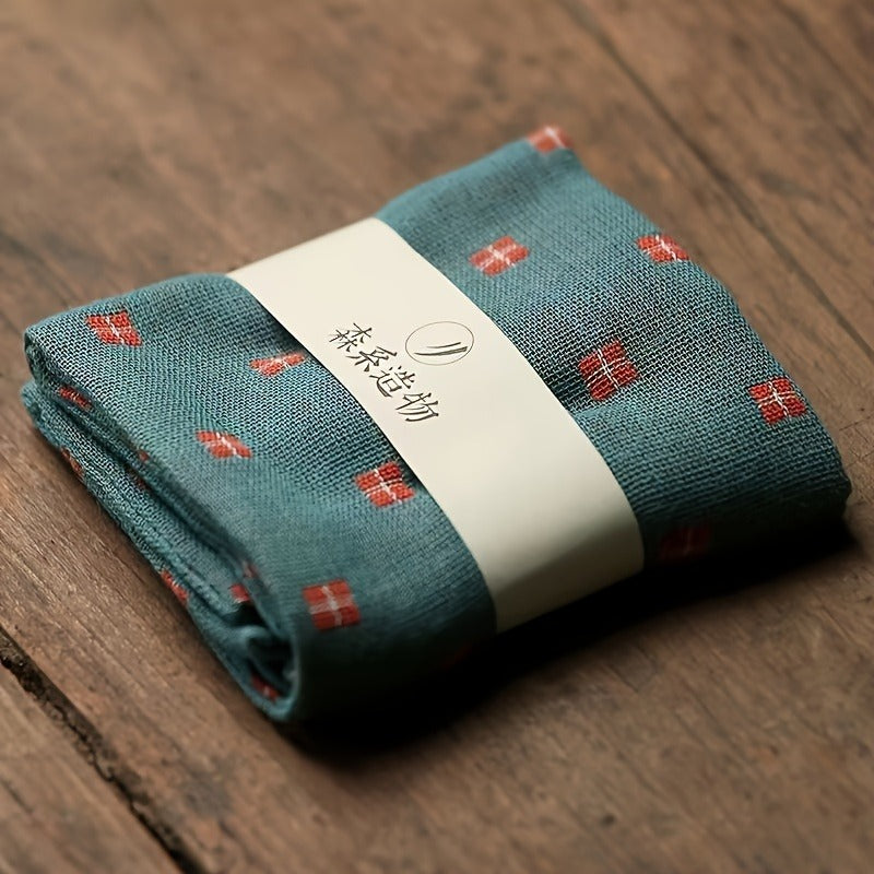 1pc Handcrafted Linen Tea Towel - Absorbent, Non-Shedding Tea Table Cloth & Mat for Tea Ceremony Accessories