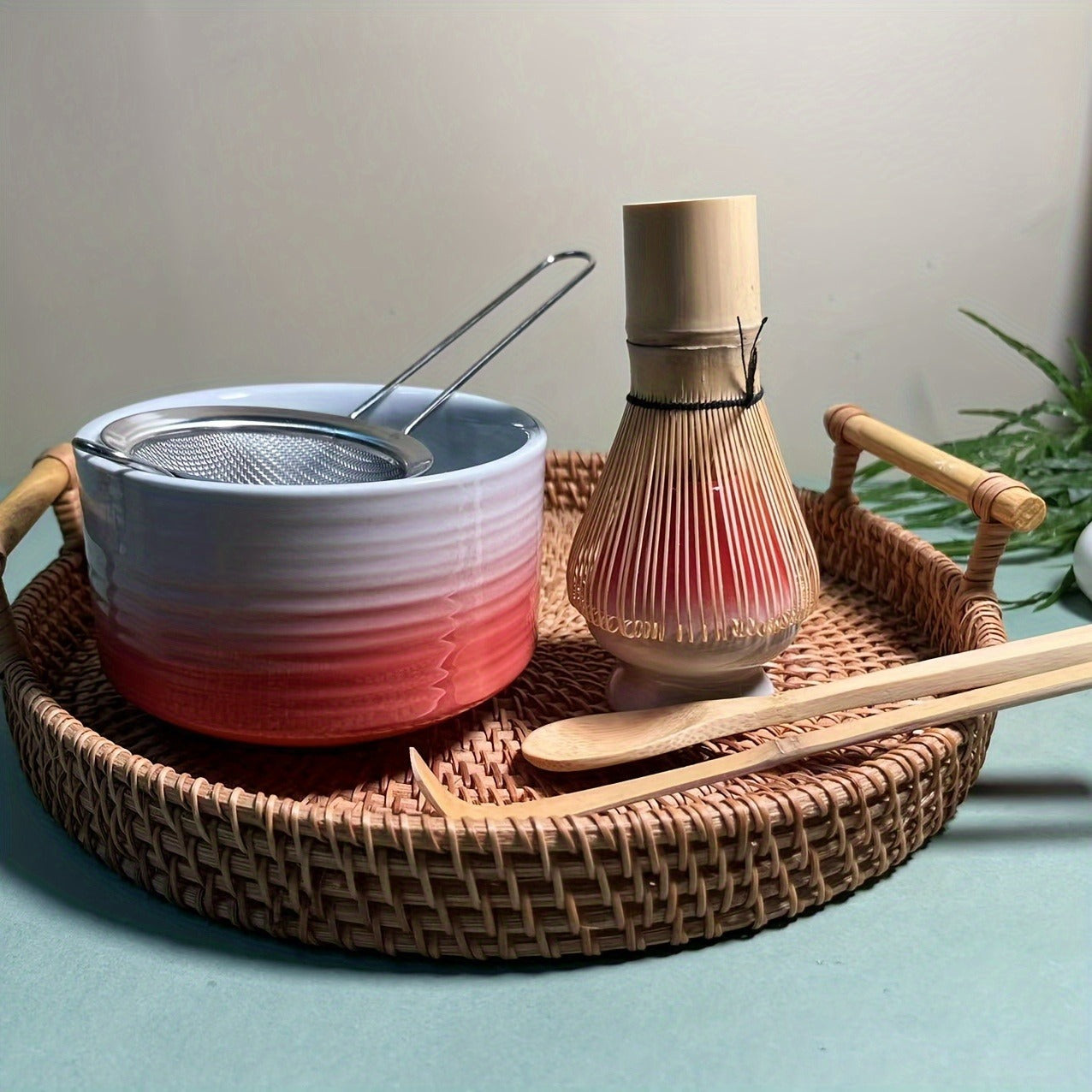 Traditional Japanese Matcha Set: Includes Bamboo Chasen, Chawan, Chashaku, And Tea Strainer - Perfect for Traveling Tea Ceremony Enthusiasts