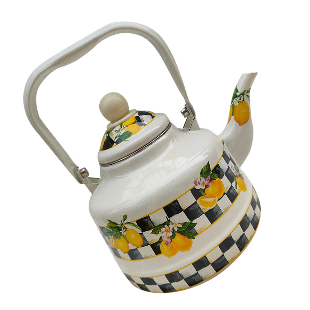 Enamel Tea Kettle For Stovetop Decorative Kitchen Camping Office Water Pot Enamel Kettle With Handle
