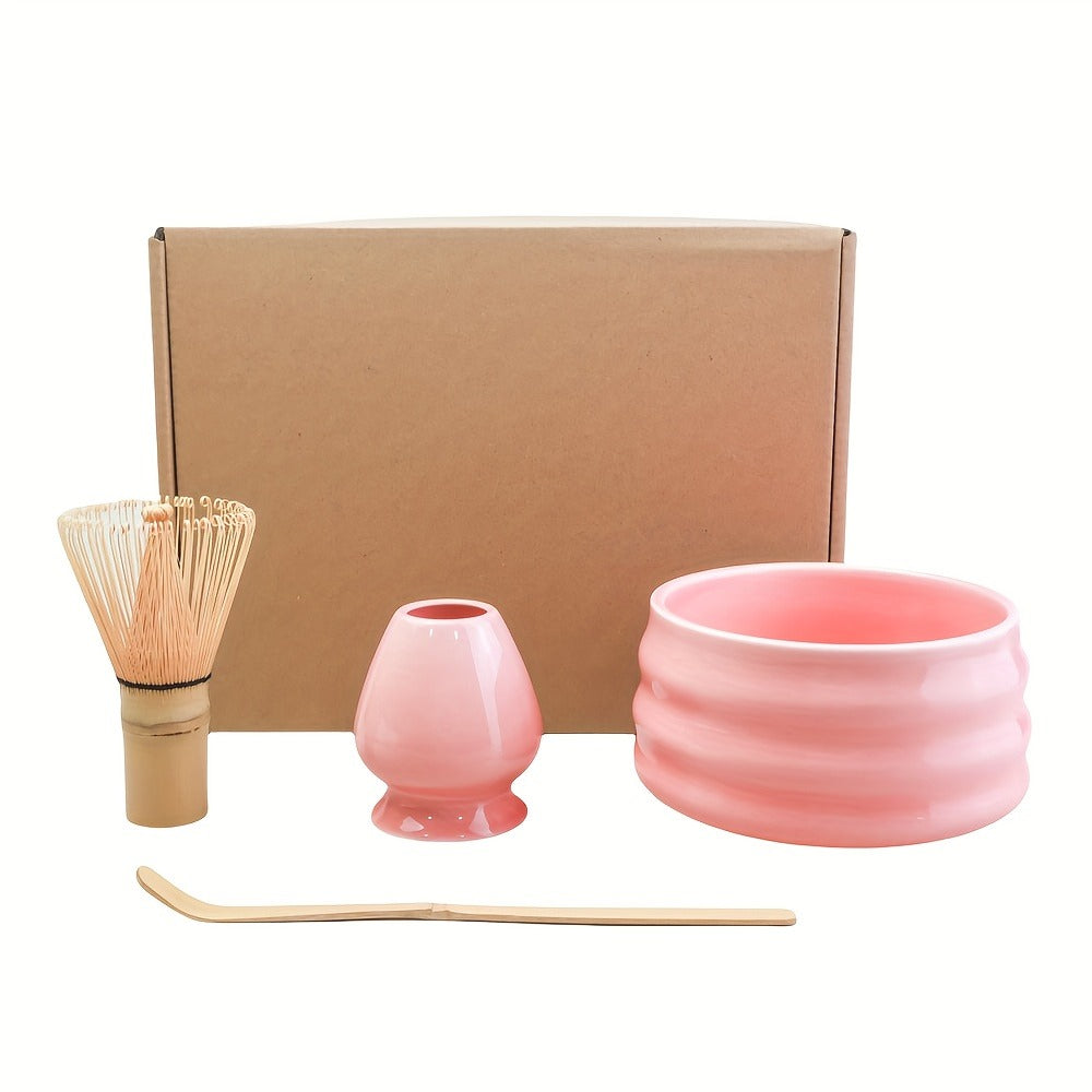 Japanese Matcha Tea Ceremony Set - 4pcs Traditional Kit with Bowl, Whisk & Spoon - Perfect Gift for Holidays & Home Decor