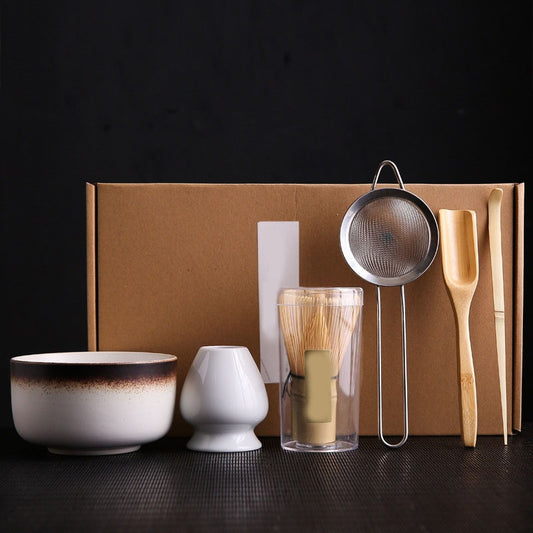 Japanese Matcha Tea Ceremony Kit - Traditional Song Dynasty Style, Includes Bamboo Whisk & Scoop, Ceramic Bowl, and Gift Box Set for Home or Restaurant Use