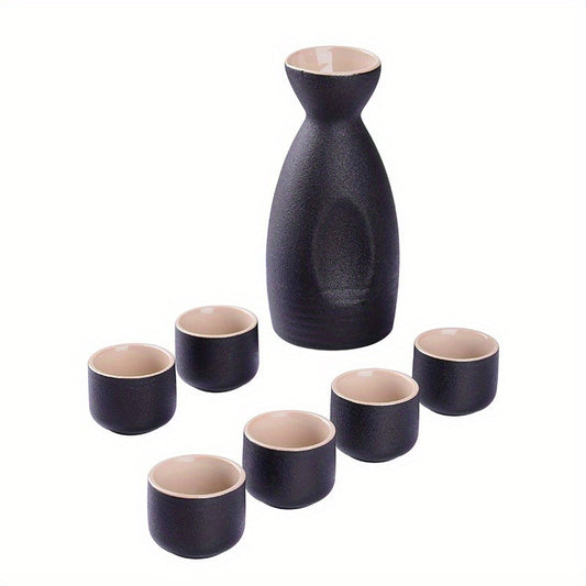 1 SET Japanese Style Ceramic Sake Pot Cups Set Decoration Drinkware Crafts Traditional for Cabinet Kitchen Tea Party Drawer Cupboard Sakura vintage sake set