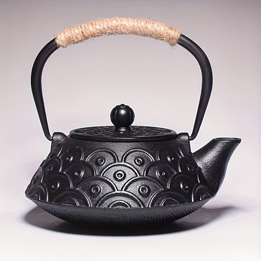Premium Cast Iron Teapot with Built-In Filter - Stove Safe, Perfect for Home, Office, or Restaurant Use - Essential Tea Accessory