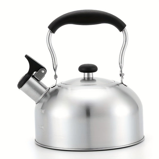 1pc, 60.87oz Stainless Steel Tea Kettle with Whistle - Reusable and Compatible with Electromagnetic, Gas, Electric, and Ceramic Stoves