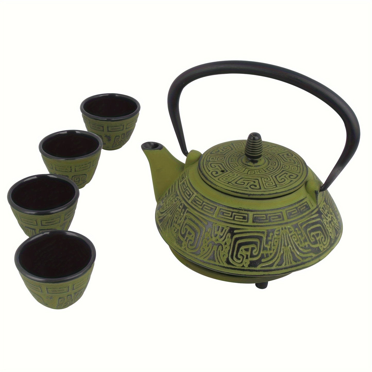 Large Capacity Japanese Cast Iron Pot Tea Set - Large Teapot with Built-in Infuser and Heat-Resistant Trivet for Perfect Brewing - Ideal for Brewing Loose Leaf Teas, Suitable for Adults and Tea Enthusiasts.