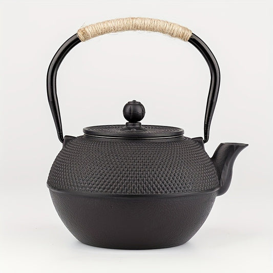 Cast Iron Teapot, Japanese Style, Tea Kettle with Removable Stainless Steel Infuser Internal Enamel Iron Teapots with classic style, Beautiful Pattern