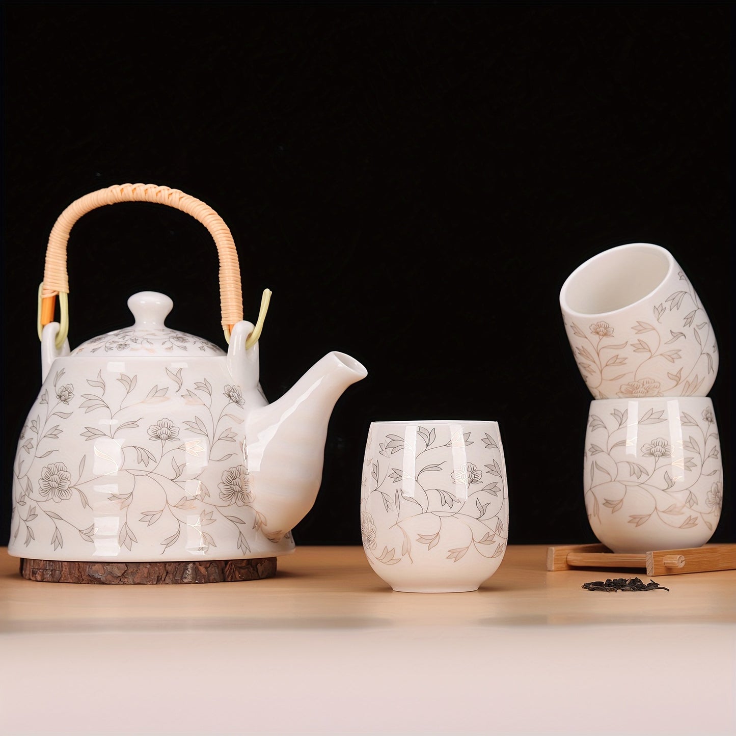 Handmade Japanese Ceramic Tea Set-Traditional Asian Design with Modern Convenience for Home Decoration
