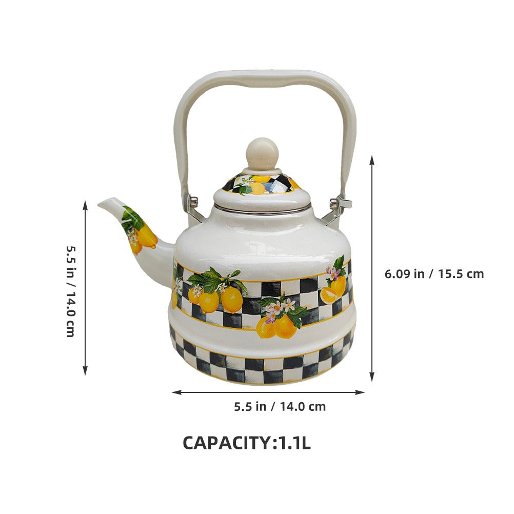 Enamel Tea Kettle For Stovetop Decorative Kitchen Camping Office Water Pot Enamel Kettle With Handle