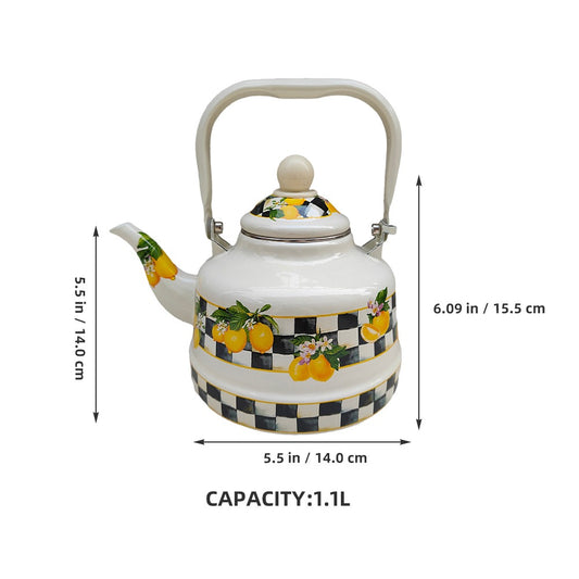 Enamel Tea Kettle For Stovetop Decorative Kitchen Camping Office Water Pot Enamel Kettle With Handle
