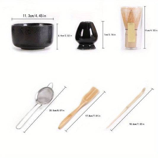 Japanese Matcha Tea Ceremony Kit - Traditional Song Dynasty Style, Includes Bamboo Whisk & Scoop, Ceramic Bowl, and Gift Box Set for Home or Restaurant Use