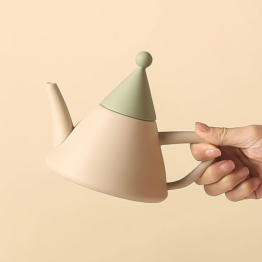 1 Set Of 3 Pcs Ceramic Tea Set, Include One Pot And Two Cups, Creative Cute Irregular Tea Set, Coffee Pot Set For Home Restaurant Hotel Office, Tea Accessories, Business Gifts, Gifts For Tea Lovers
