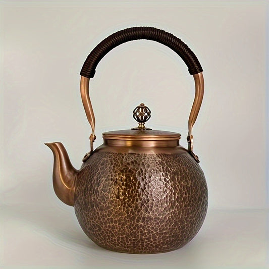 Pure Copper Handmade Tea Kettle - 40.58oz Capacity - Elegant Retro - Perfect Choice for Home Use - Reusable - Shatterproof - Hand Wash Only - Perfect Gift for Tea Ceremony Enthusiasts