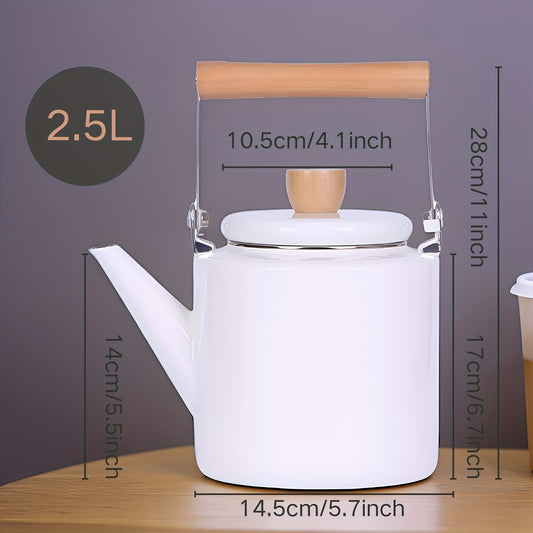 84.54oz Outdoor Enamel Kettle: High-Quality, Thick Porcelain, Handcrafted, Multi-Functional Kitchenware