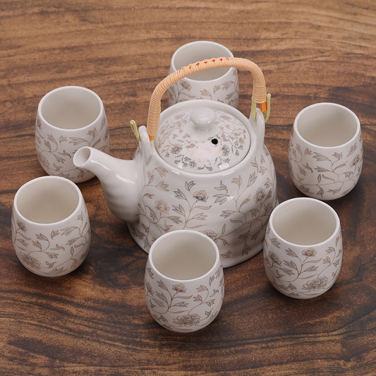 Handmade Japanese Ceramic Tea Set-Traditional Asian Design with Modern Convenience for Home Decoration