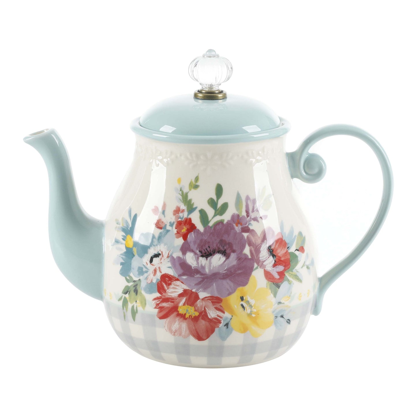 The Sweet Romance Blossom White 1.48-Quart Tea Pot