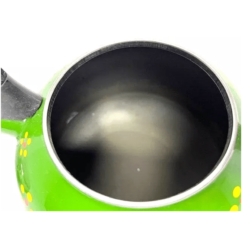 2.3-qt Enamel on Steel Classic Tea Kettle with lid Whistles when water boils Oven-safe
