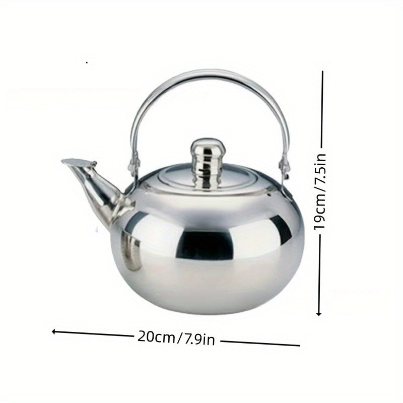 50.72oz Stainless Steel Stovetop Tea Kettle with Infuser, Large Capacity Teapot for Brewing Tea Leaves - Coffee Pot, Green Tea Kettle, Durable Camping & Picnic Kettle, Ideal for Home, Office, & Travel Use, Filter Included - No Electricity Needed