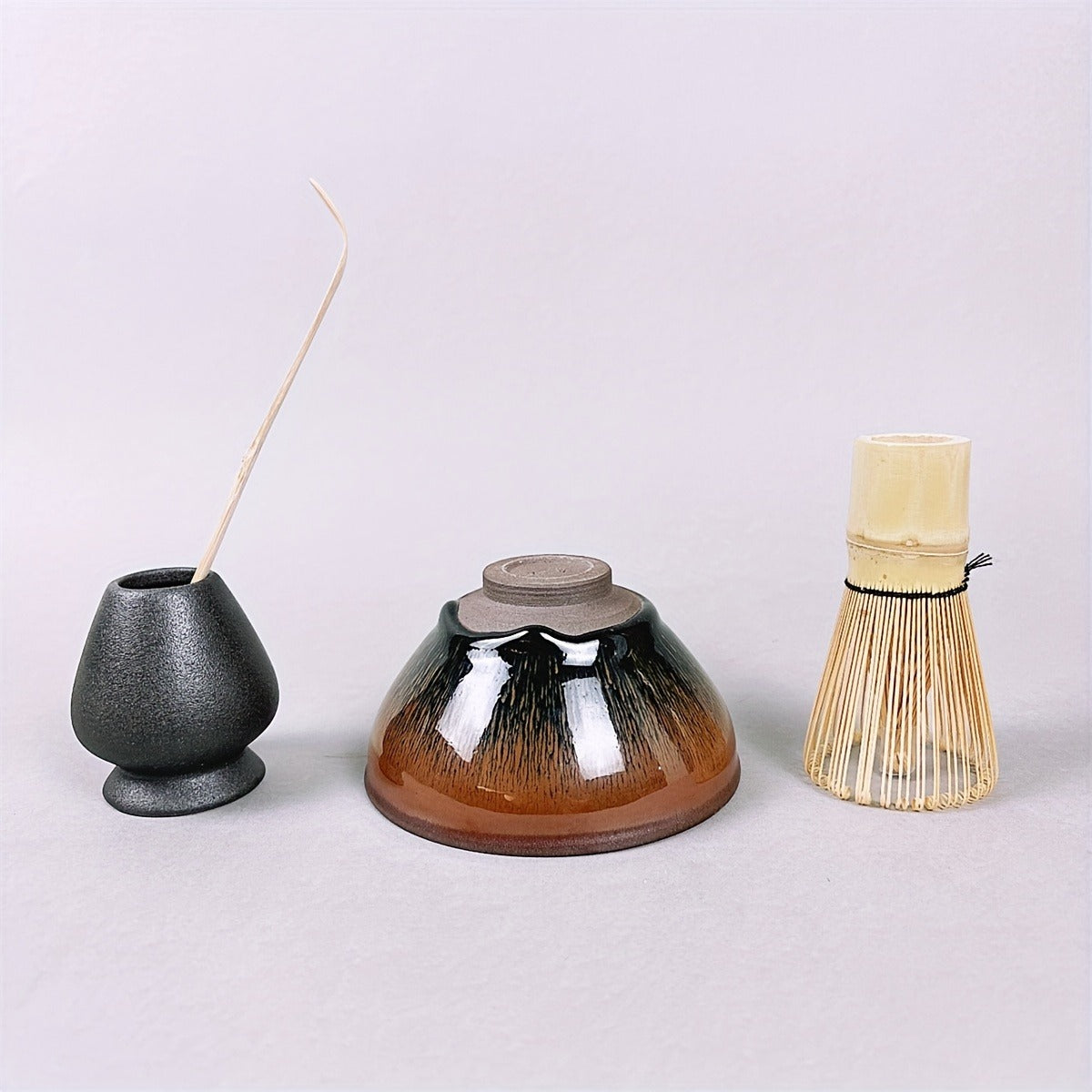 Japanese Matcha Tea Ceremony Set - Includes Bamboo Whisk, Scoop & Bowl - Reusable, BPA-Free Ceramic - Perfect for Home or Restaurant Use