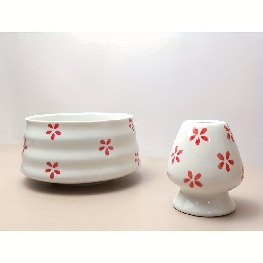 Japanese Matcha Tea Ceremony Set - 4pcs Traditional Kit with Bowl, Whisk & Spoon - Perfect Gift for Holidays & Home Decor