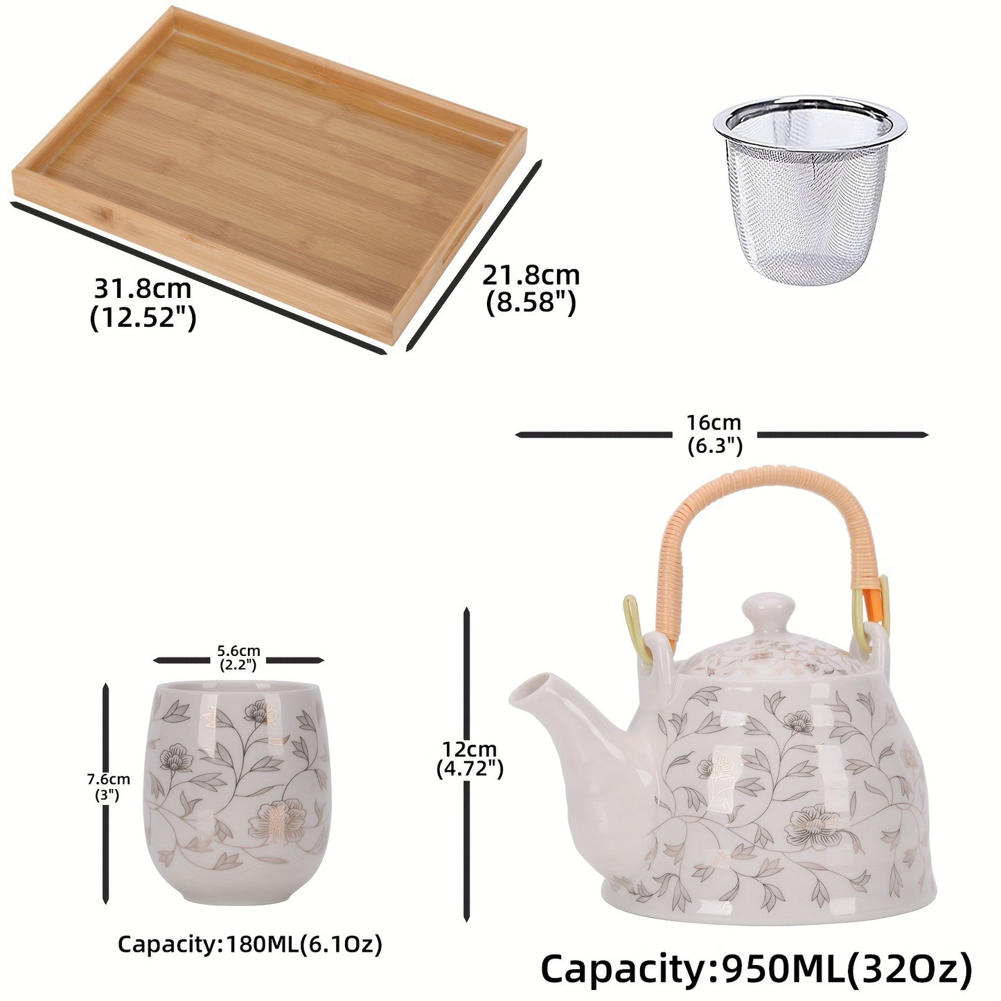 Handmade Japanese Ceramic Tea Set-Traditional Asian Design with Modern Convenience for Home Decoration