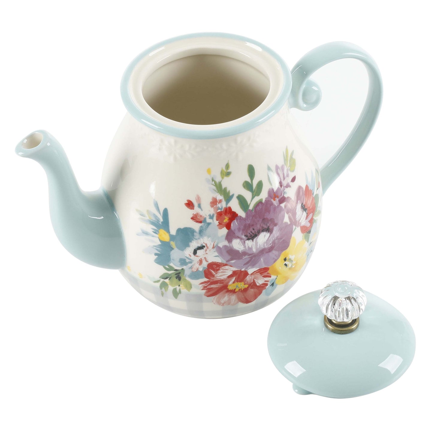 The Sweet Romance Blossom White 1.48-Quart Tea Pot