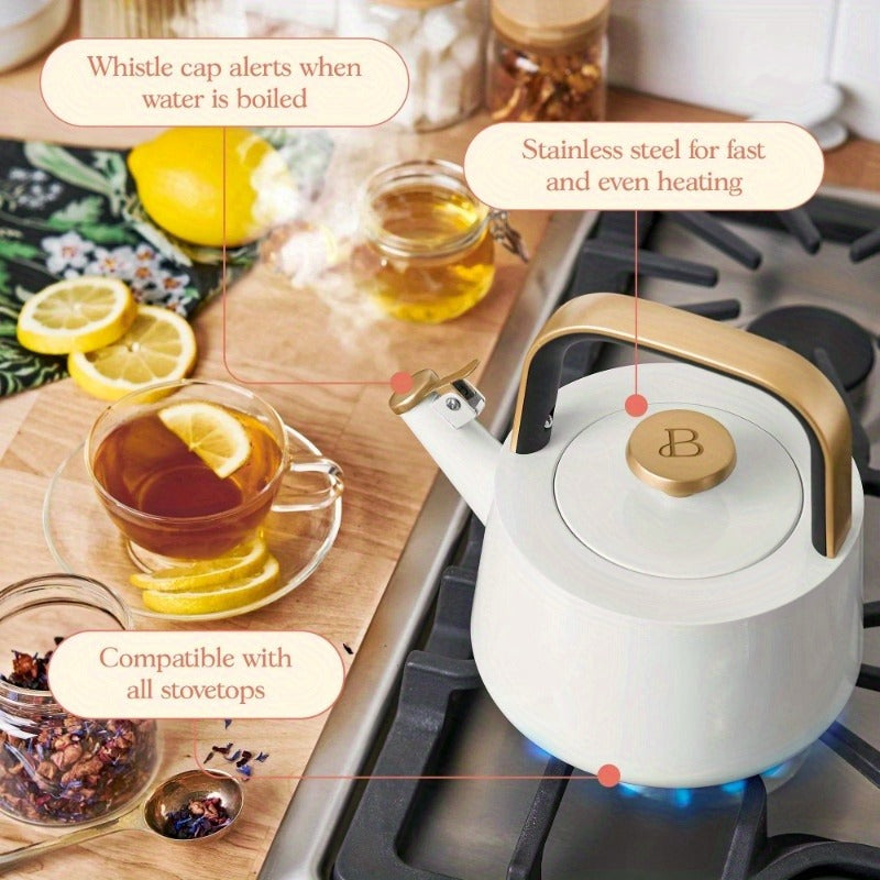 Beautiful 60.87oz Ceramic Non-Stick Stovetop Tea Kettle