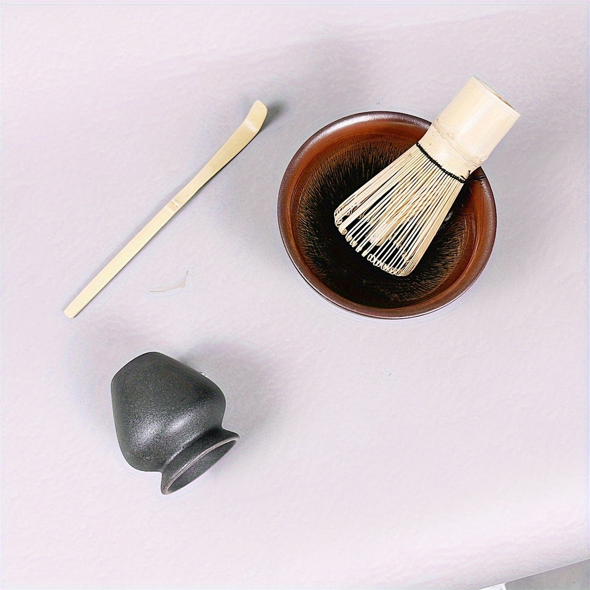 Japanese Matcha Tea Ceremony Set - Includes Bamboo Whisk, Scoop & Bowl - Reusable, BPA-Free Ceramic - Perfect for Home or Restaurant Use