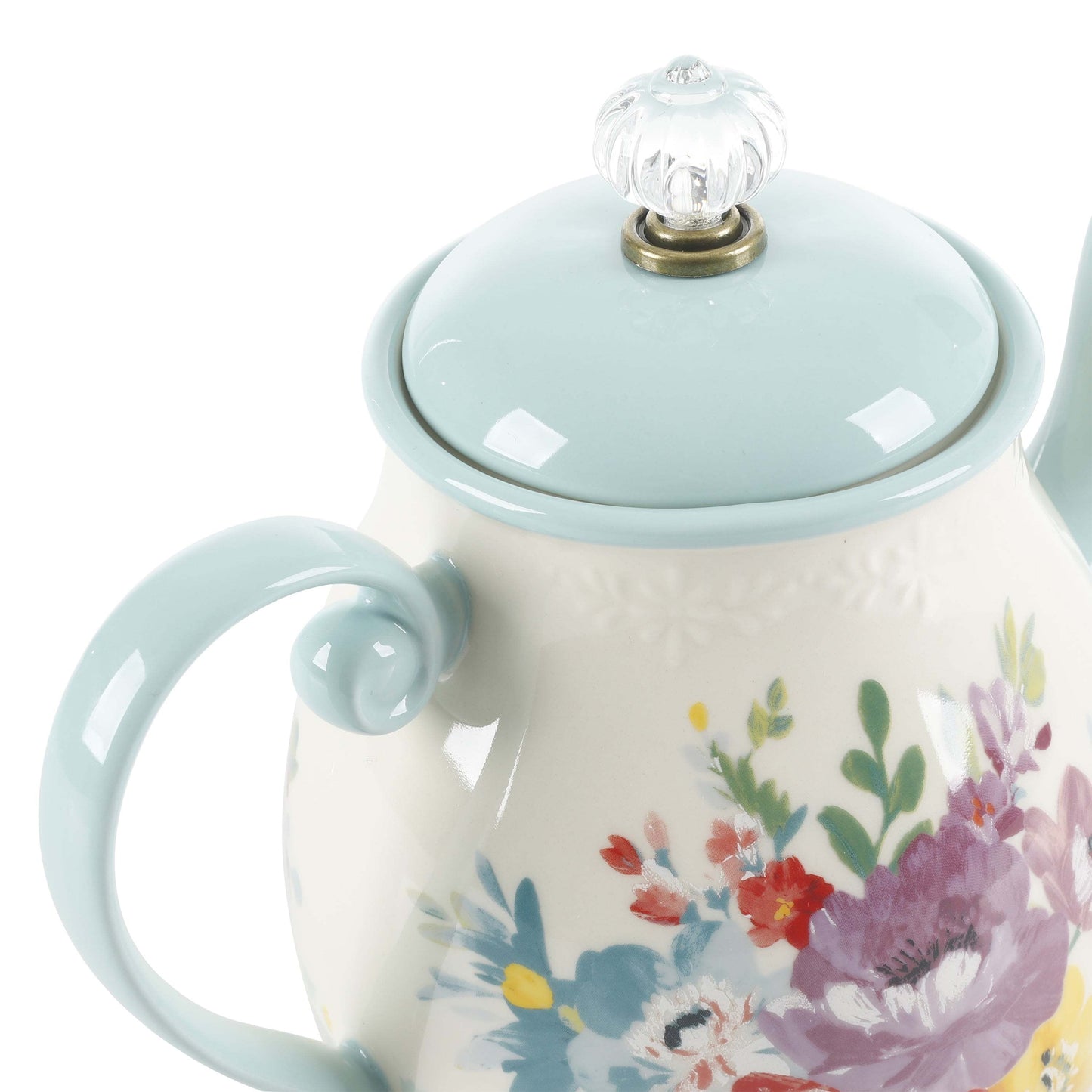 The Sweet Romance Blossom White 1.48-Quart Tea Pot