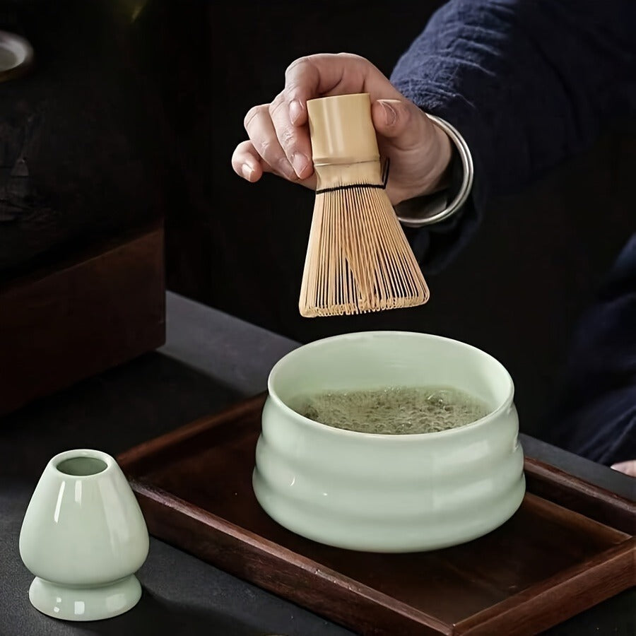 Japanese Matcha Tea Ceremony Set - 4pcs Traditional Kit with Bowl, Whisk & Spoon - Perfect Gift for Holidays & Home Decor