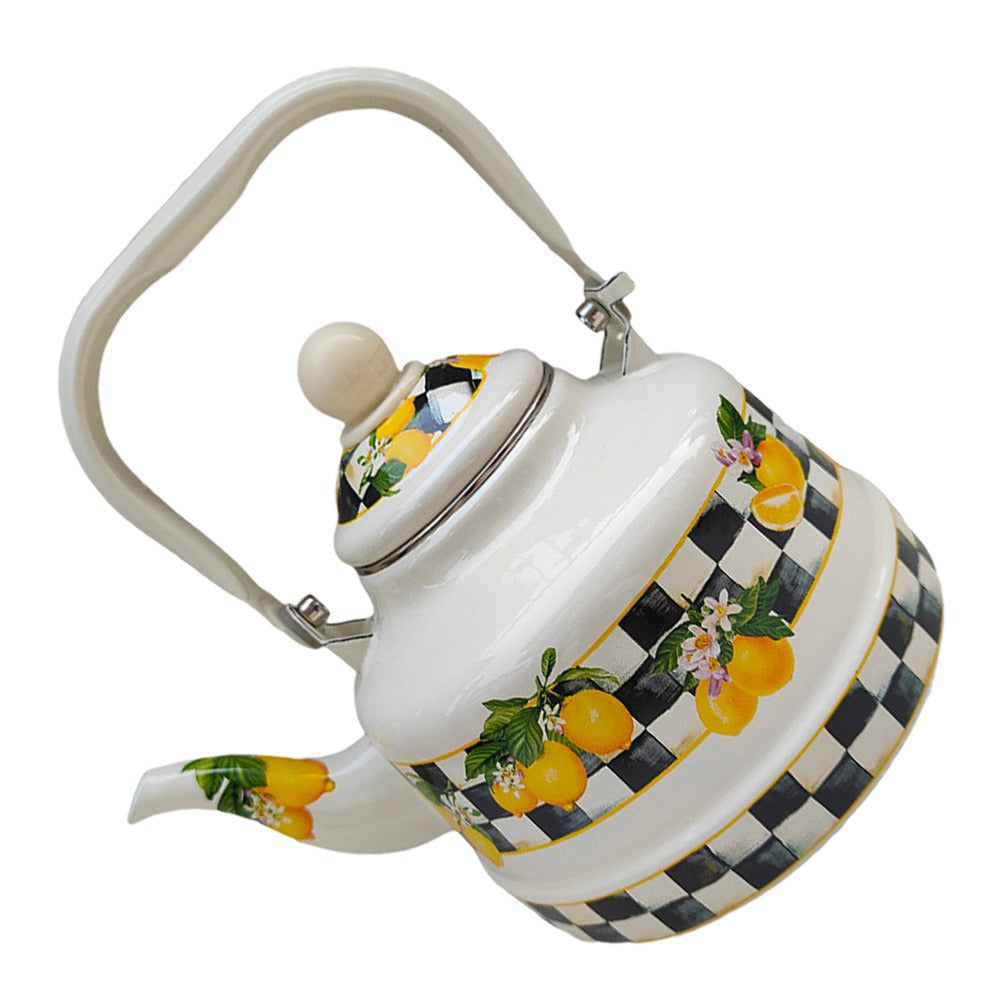 Enamel Tea Kettle For Stovetop Decorative Kitchen Camping Office Water Pot Enamel Kettle With Handle