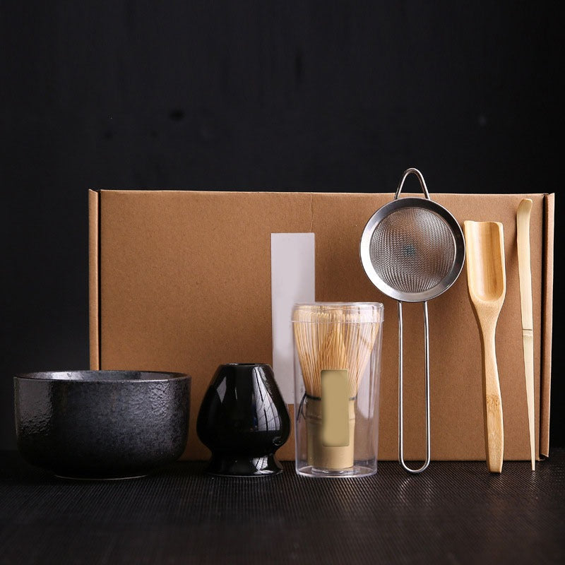 Japanese Matcha Tea Ceremony Kit - Traditional Song Dynasty Style, Includes Bamboo Whisk & Scoop, Ceramic Bowl, and Gift Box Set for Home or Restaurant Use