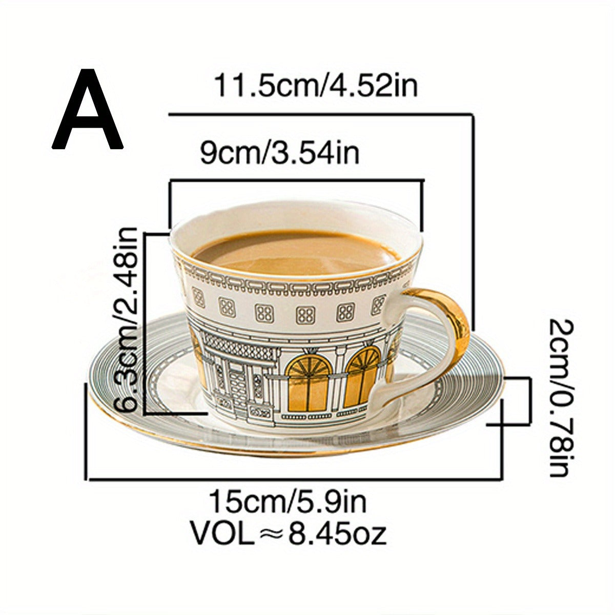 Ceramic Coffee Server Set - European Design Porcelain Tea Pot with Cups and Saucers for Home & Kitchen - 1pc/2pcs/5pcs Elegant Tea and Coffee Serving Ensemble