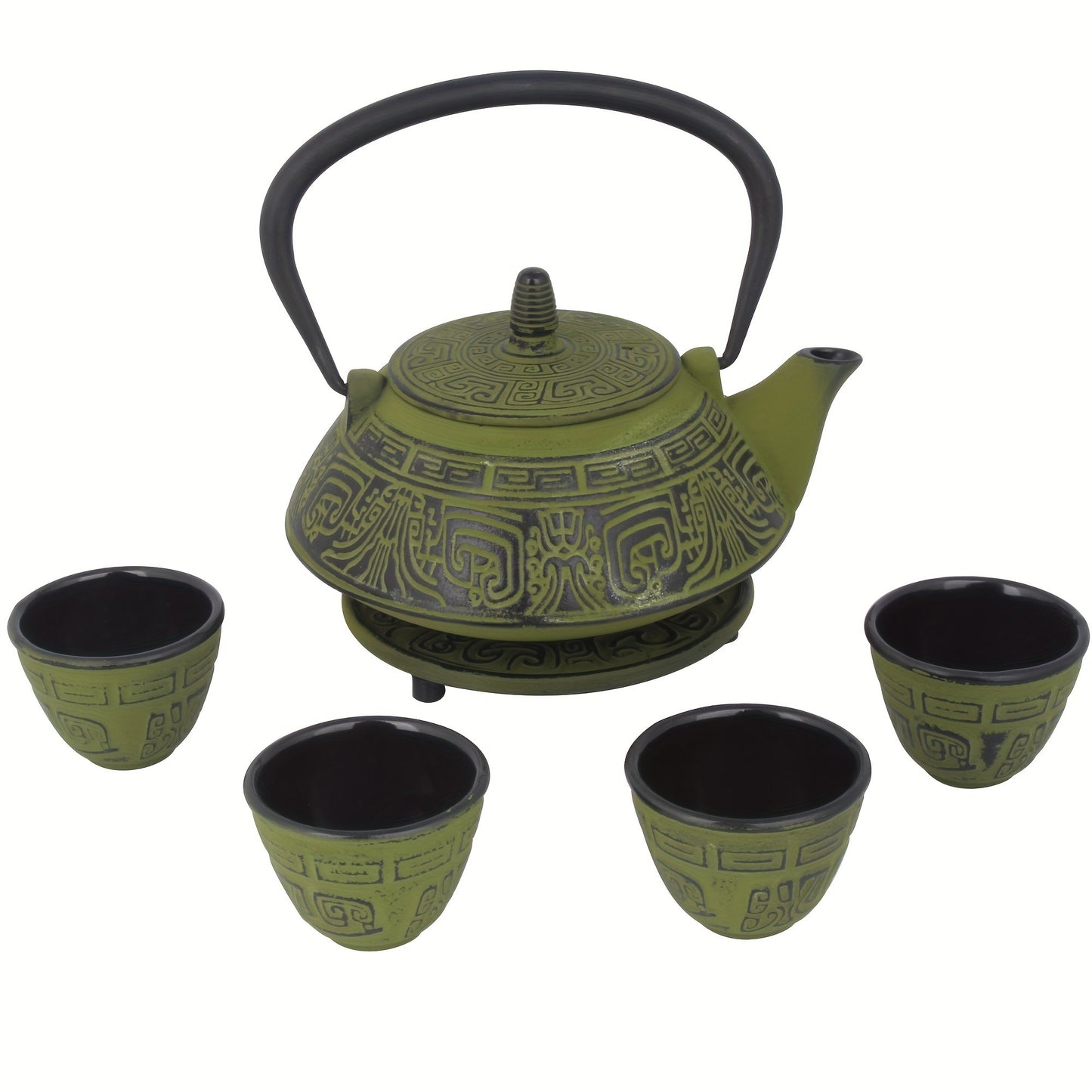Large Capacity Japanese Cast Iron Pot Tea Set - Large Teapot with Built-in Infuser and Heat-Resistant Trivet for Perfect Brewing - Ideal for Brewing Loose Leaf Teas, Suitable for Adults and Tea Enthusiasts.