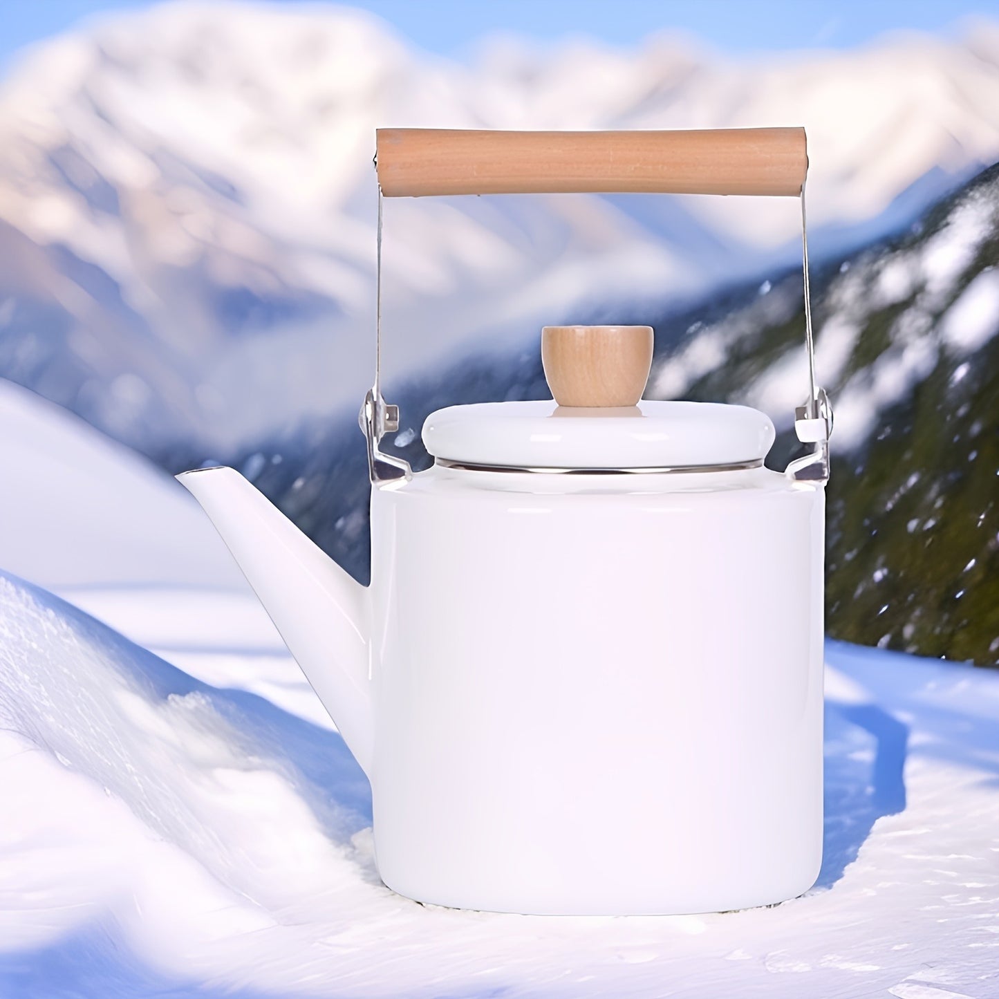 84.54oz Outdoor Enamel Kettle: High-Quality, Thick Porcelain, Handcrafted, Multi-Functional Kitchenware