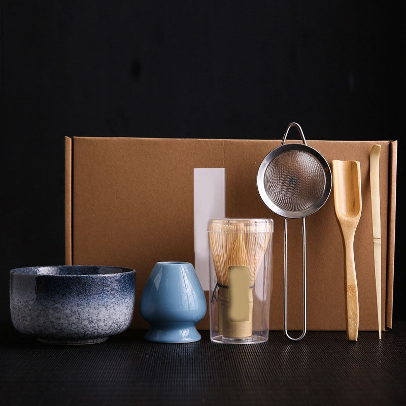 Japanese Matcha Tea Ceremony Kit - Traditional Song Dynasty Style, Includes Bamboo Whisk & Scoop, Ceramic Bowl, and Gift Box Set for Home or Restaurant Use
