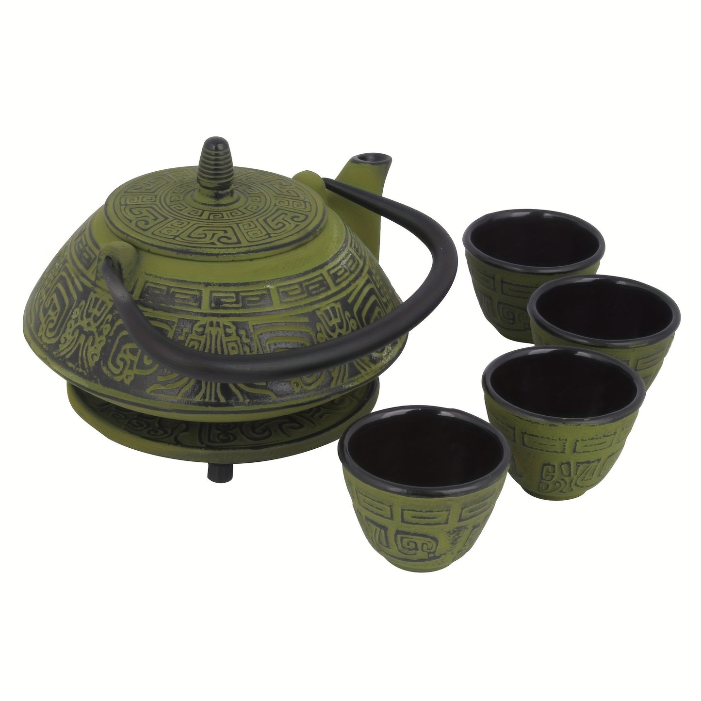 Large Capacity Japanese Cast Iron Pot Tea Set - Large Teapot with Built-in Infuser and Heat-Resistant Trivet for Perfect Brewing - Ideal for Brewing Loose Leaf Teas, Suitable for Adults and Tea Enthusiasts.