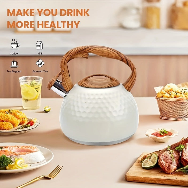 101.44oz Stainless Steel Whistling Teapot - Perfect for Kitchen, Dining & Camping | Induction Compatible